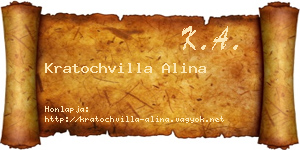 Kratochvilla Alina névjegykártya